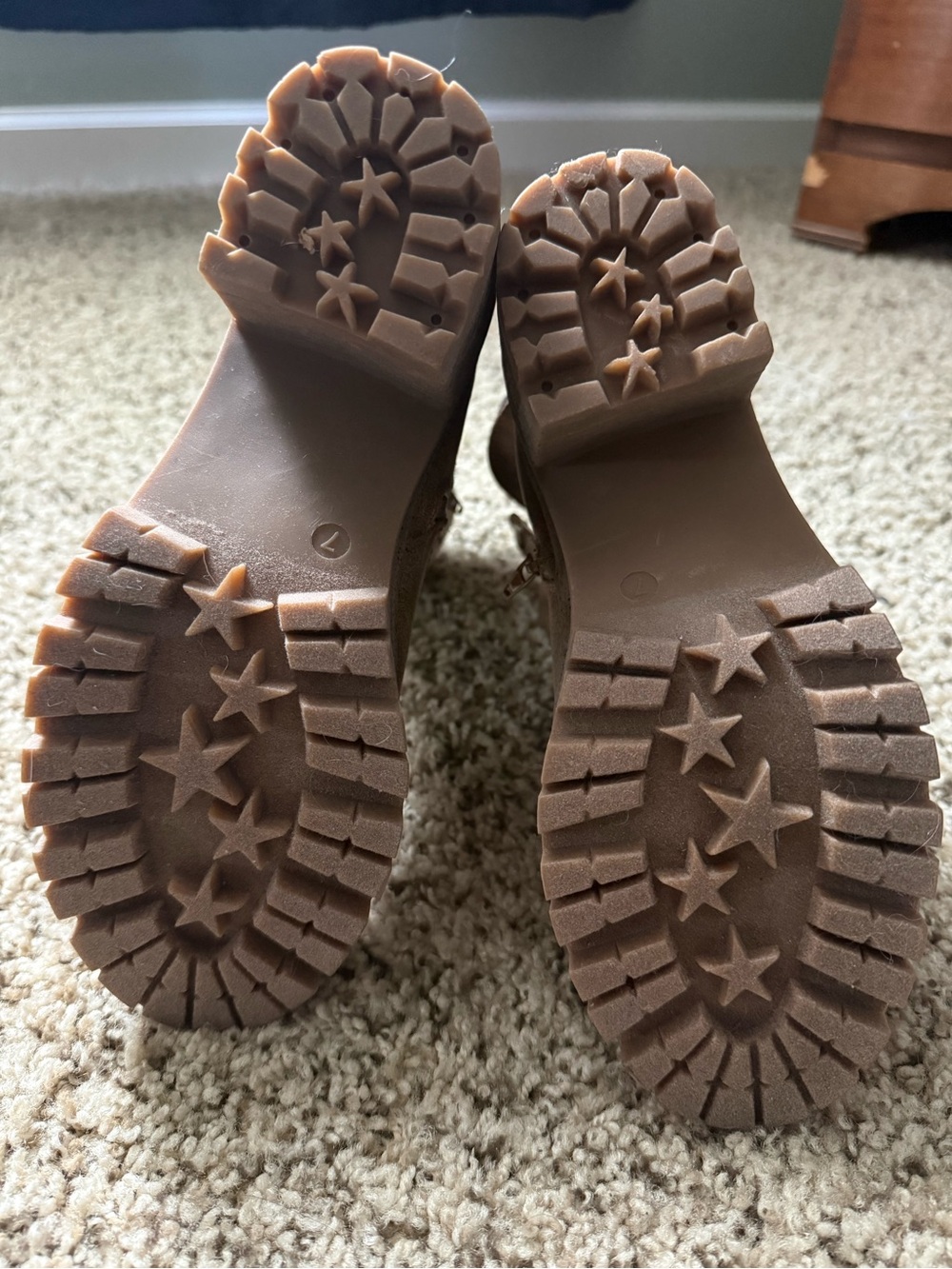 Women’s Faux Fur Trim Brown Suede Ankle Boots - Picture 5 of 6